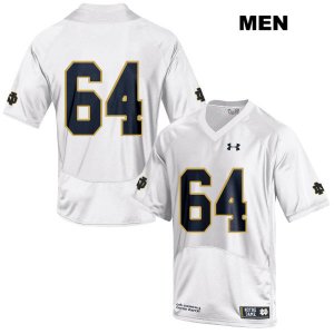 Notre Dame Fighting Irish Men's Max Siegel #64 White Under Armour No Name Authentic Stitched College NCAA Football Jersey PKJ6699DS
